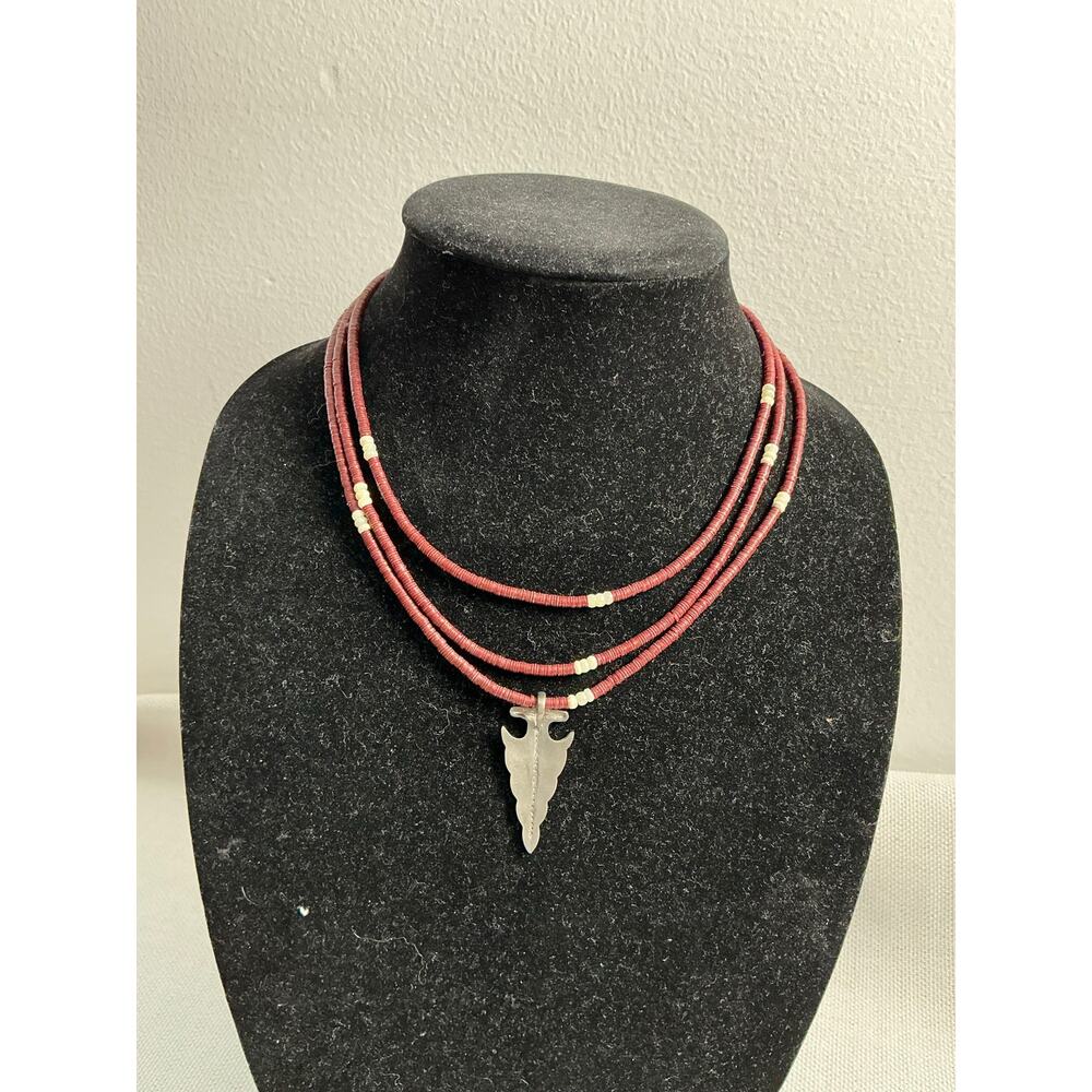 Arrowhead 3 strand‎ beaded necklace